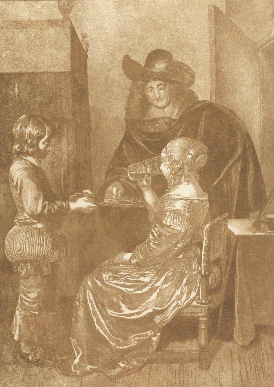 Senhor e senhora com página de Cornelis Ploos van Amstel (signed by artist)