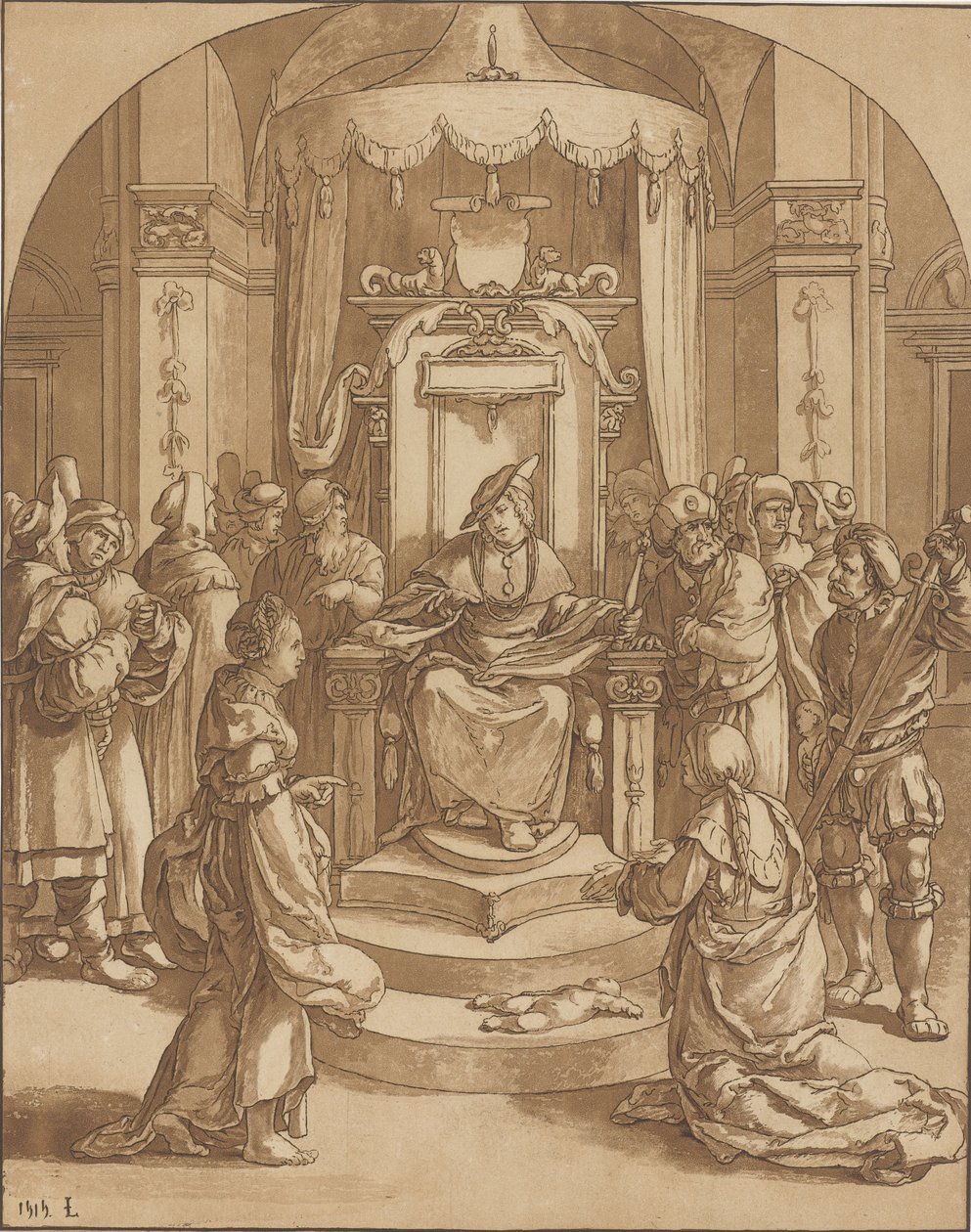 Julgamento de Salomão de Cornelis Ploos van Amstel (signed by artist)