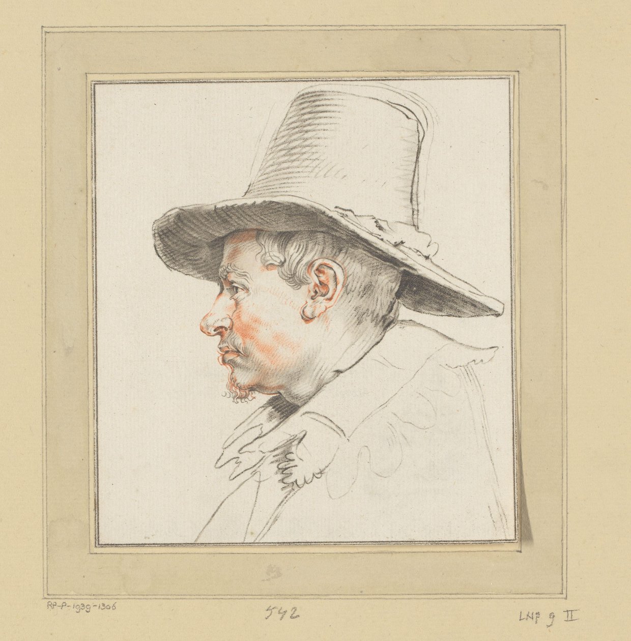 Retrato de um homem desconhecido de Cornelis Ploos van Amstel (signed by artist)