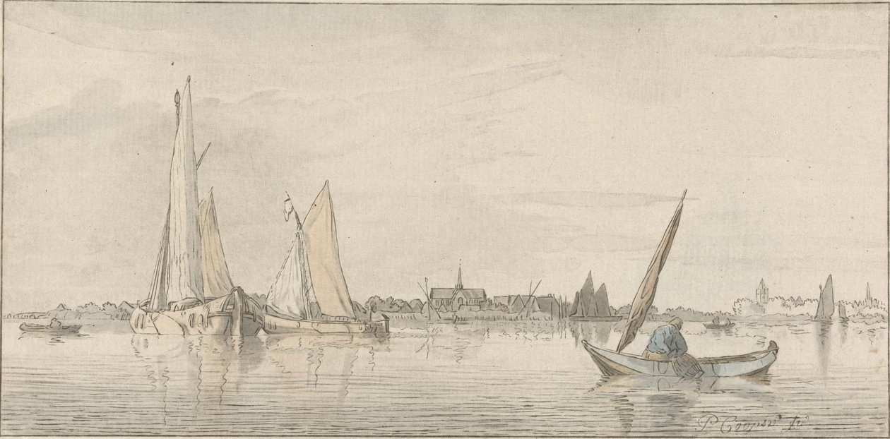 Vista do rio de Cornelis Ploos van Amstel (signed by artist)