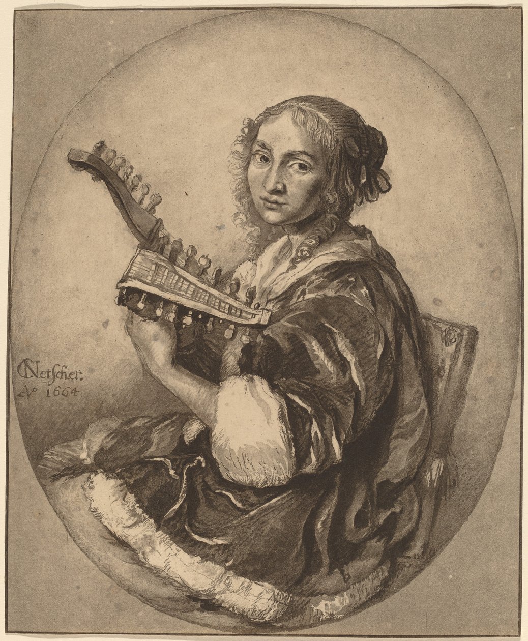 Senhora com alaúde de duas cabeças de Cornelis Ploos van Amstel