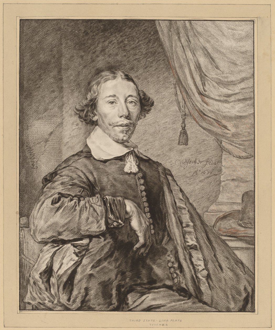 Retrato de um homem sentado de Cornelis Ploos van Amstel