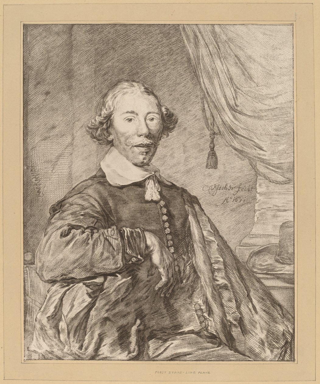 Retrato de um homem sentado de Cornelis Ploos van Amstel