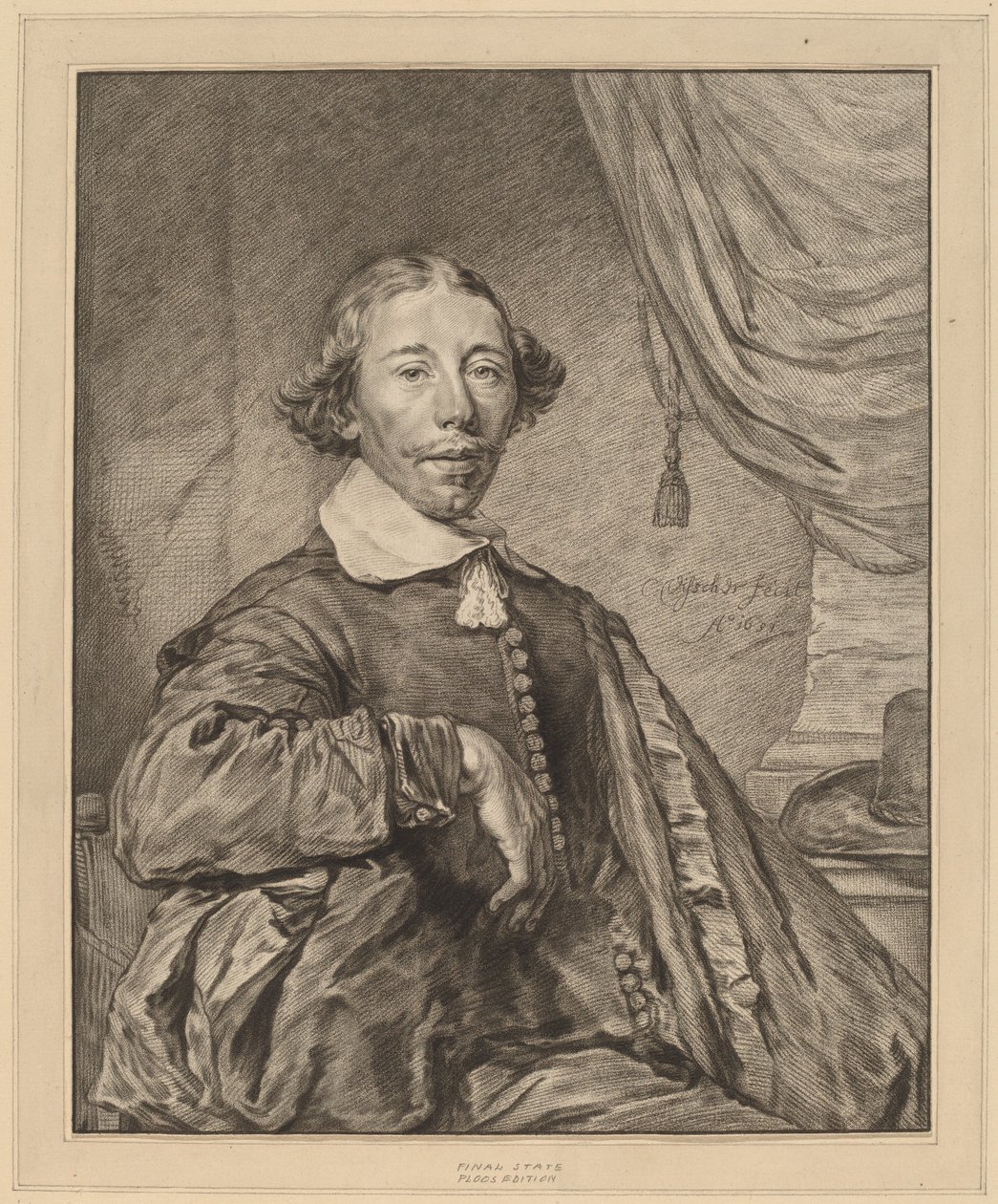 Retrato de um homem sentado de Cornelis Ploos van Amstel