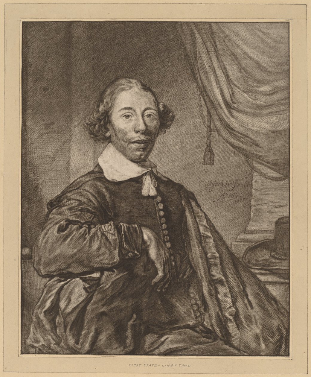 Retrato de um homem sentado de Cornelis Ploos van Amstel