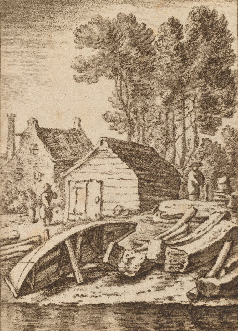 Estaleiro, 1761, publicado em 1765. de Cornelis Ploos van Amstel
