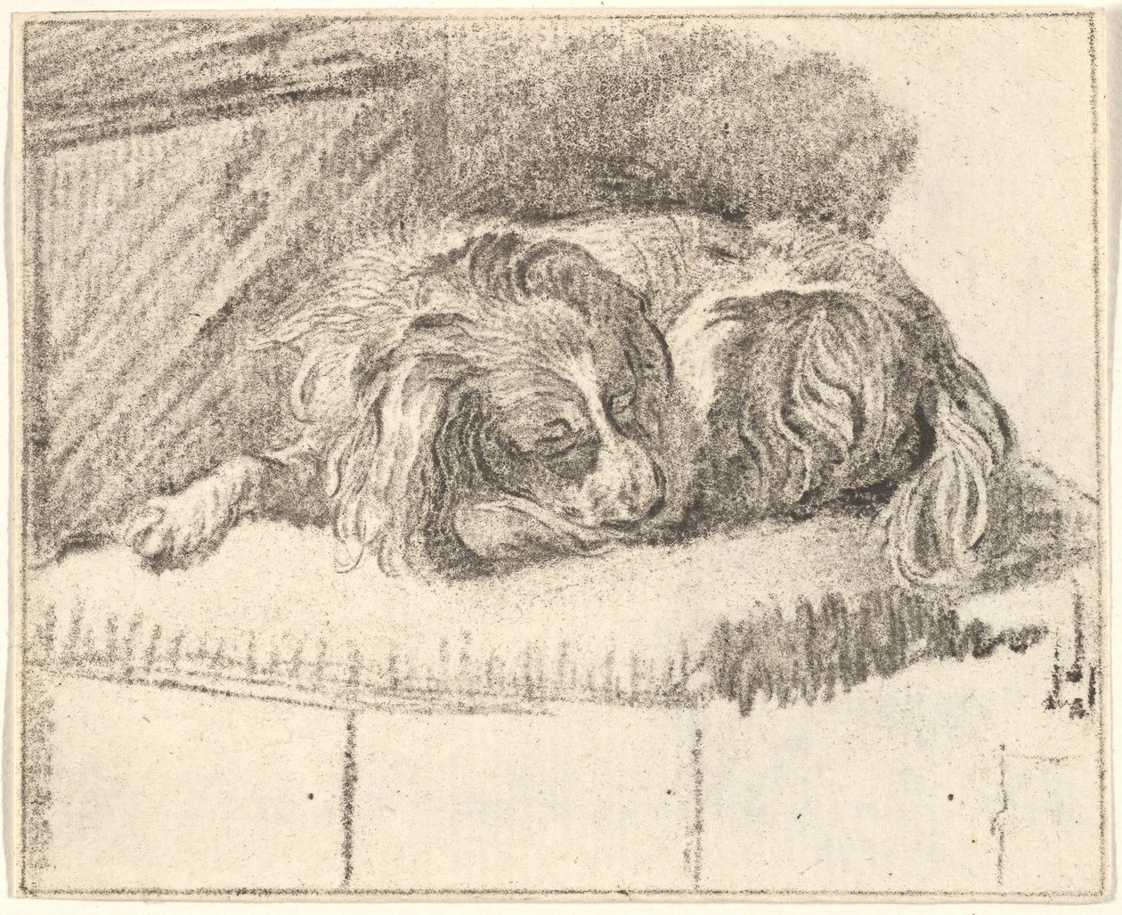 Cão adormecido, 1777. de Cornelis Ploos van Amstel