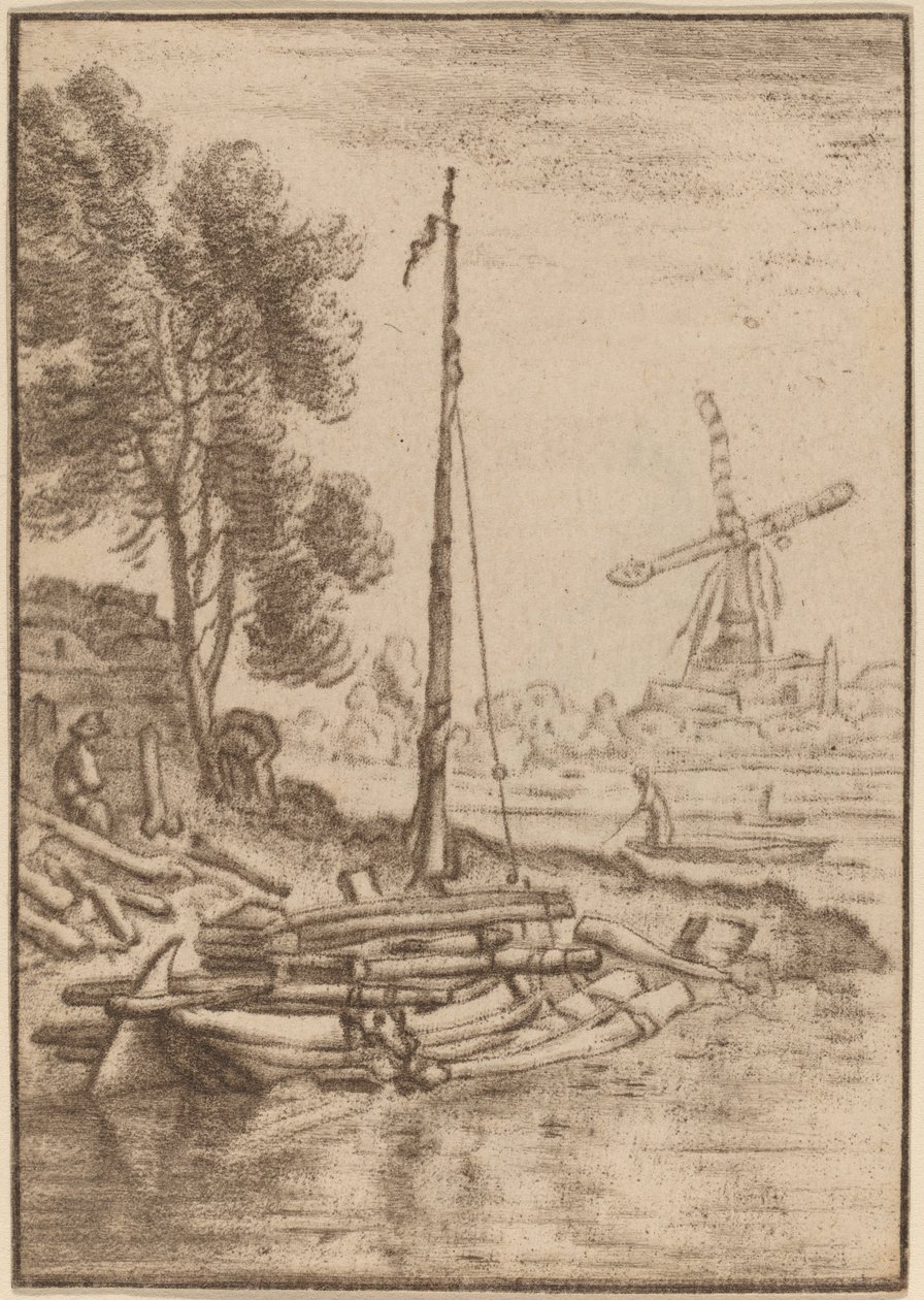 Rio sinuoso de Cornelis Ploos van Amstel after Herman Saftleven