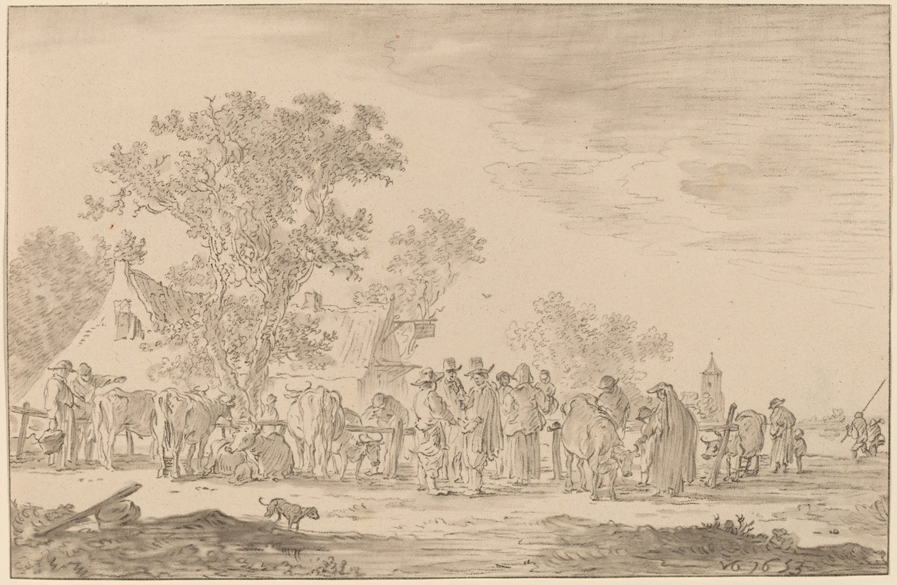 Mercado de gado de Cornelis Ploos van Amstel after Jan