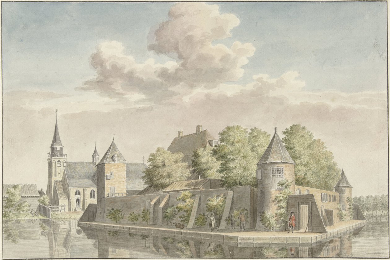O Hof van Putten e a igreja de Geervliet de Cornelis Pronk (possibly)