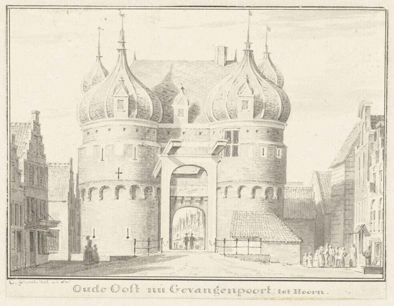 O antigo Oosterpoort ou Gevangenpoort em Hoorn de Cornelis Pronk