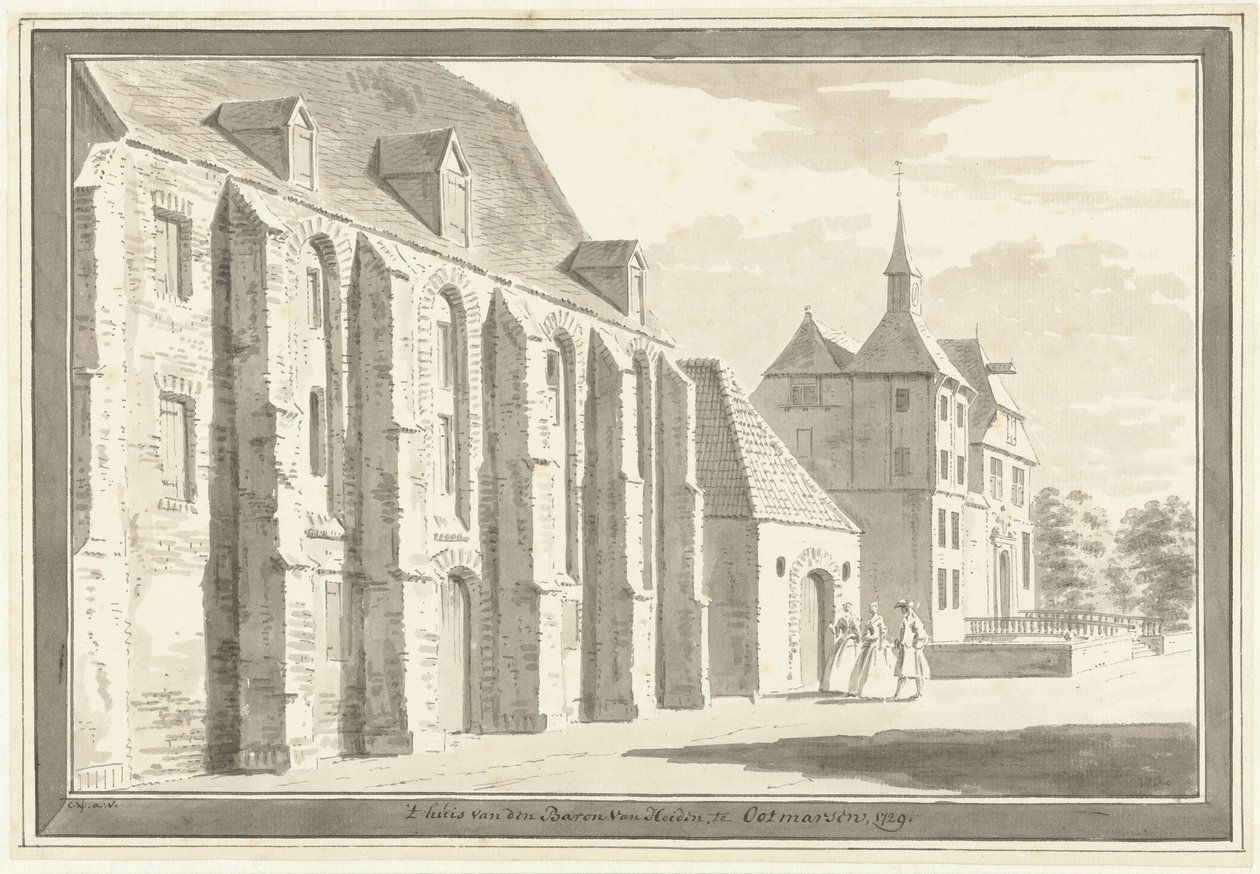 Vista da igreja e da casa em Ootmarsum de Cornelis Pronk
