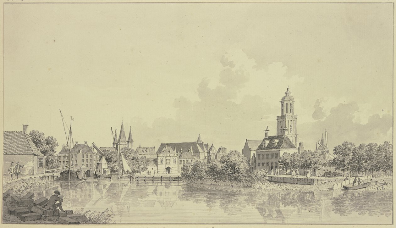 Vista do porto de Zwolle de Cornelis Pronk