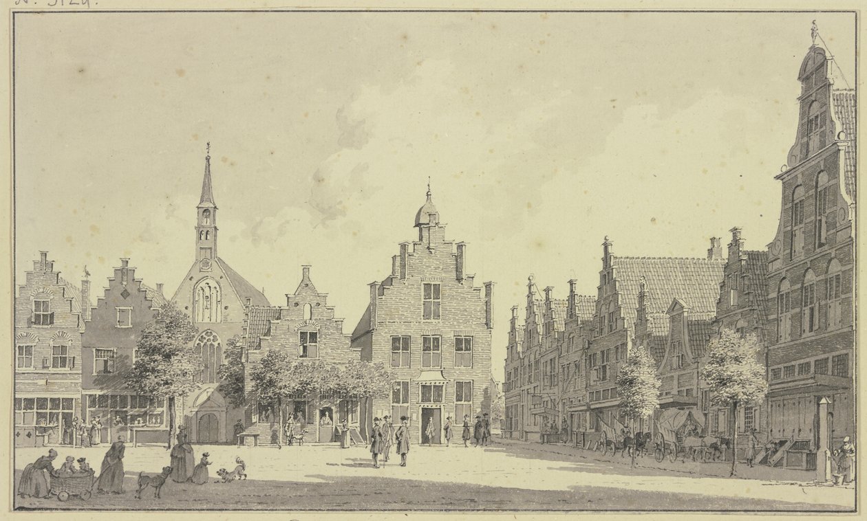 O mercado de Steenwyk de Cornelis Pronk