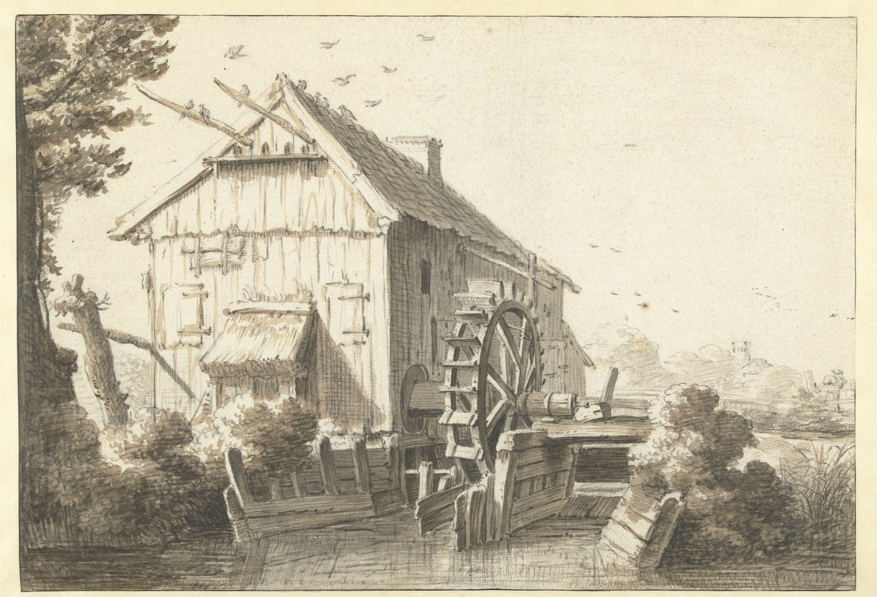 moinho de água de Cornelis Saftleven (attributed to)
