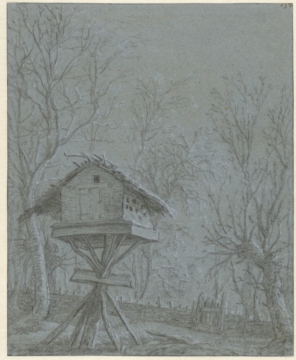 Pombal entre árvores de Cornelis Saftleven (possibly)