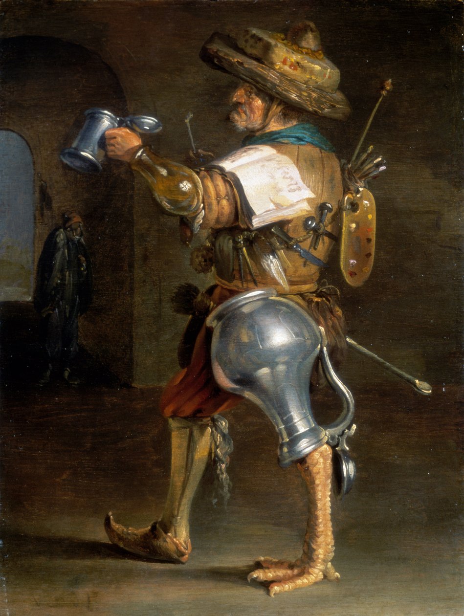 Figura antropórfica de um homem (um de um par) de Cornelis Saftleven