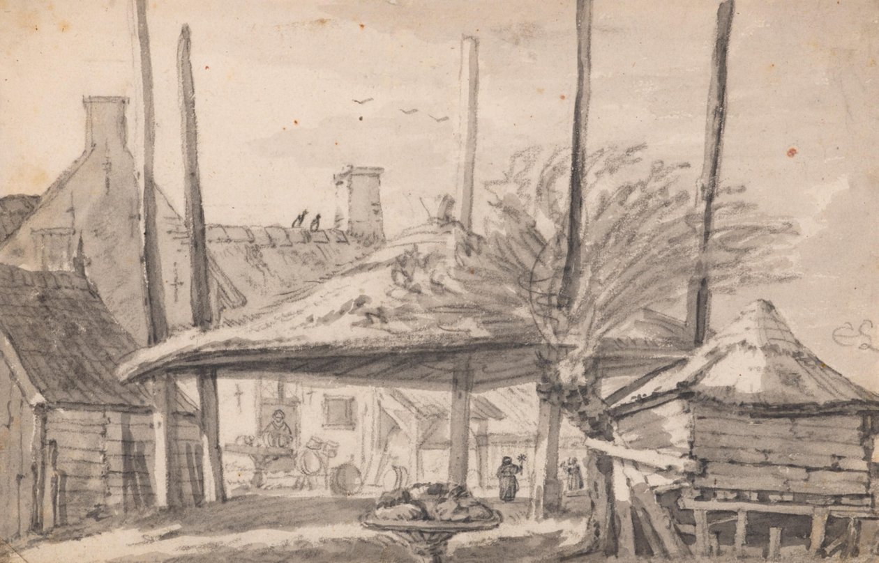 Um palheiro vazio de Cornelis Saftleven