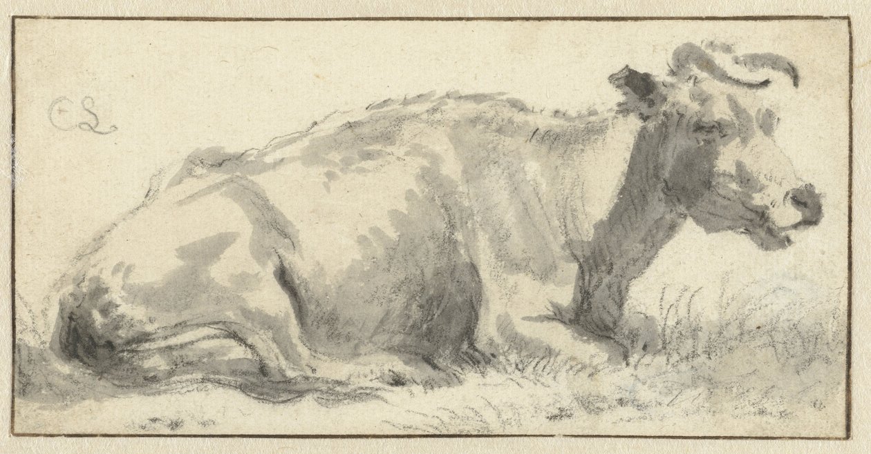 Vaca reclinada, à direita de Cornelis Saftleven
