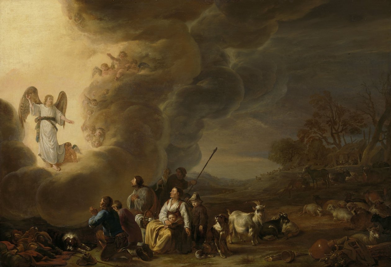 A anunciação ao pastor de Cornelis Saftleven