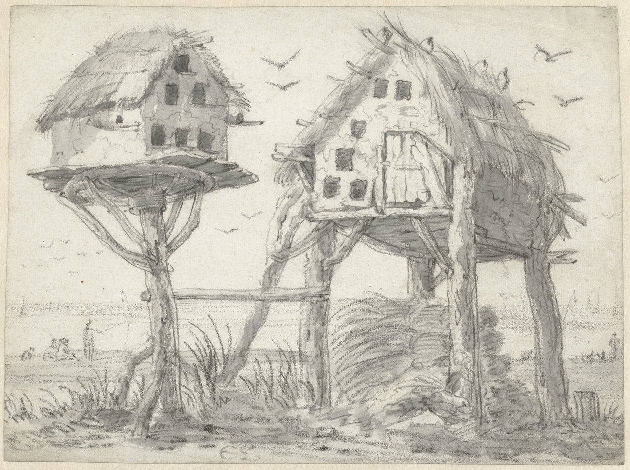 Dois pombais de Cornelis Saftleven