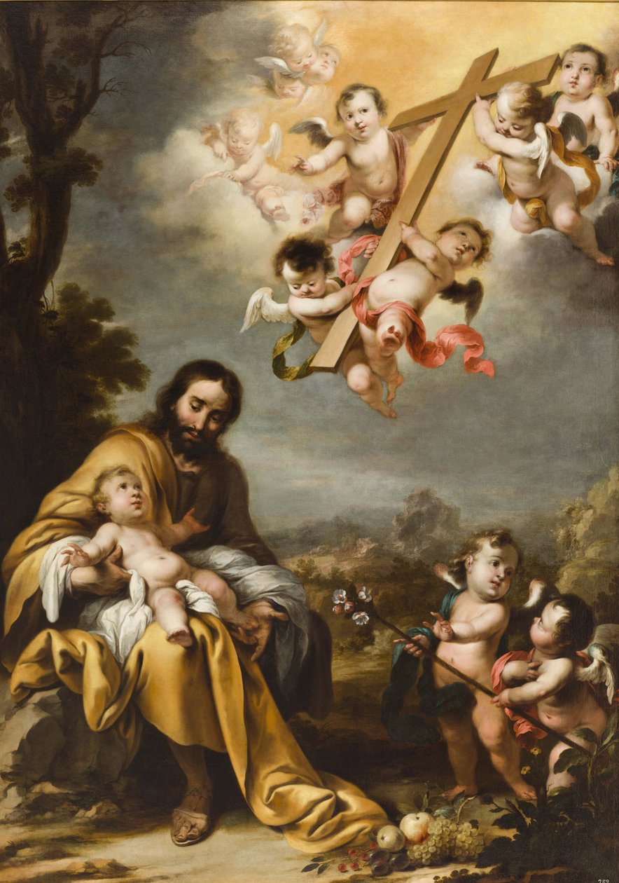 São José e o Menino Jesus antes da Santa Cruz, c.1670. de Cornelis Schut the Younger