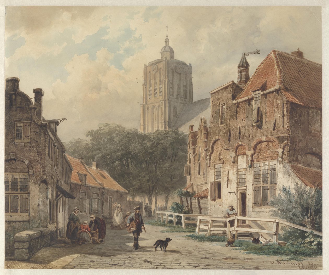 Panorama da cidade de Den Briel de Cornelis Springer