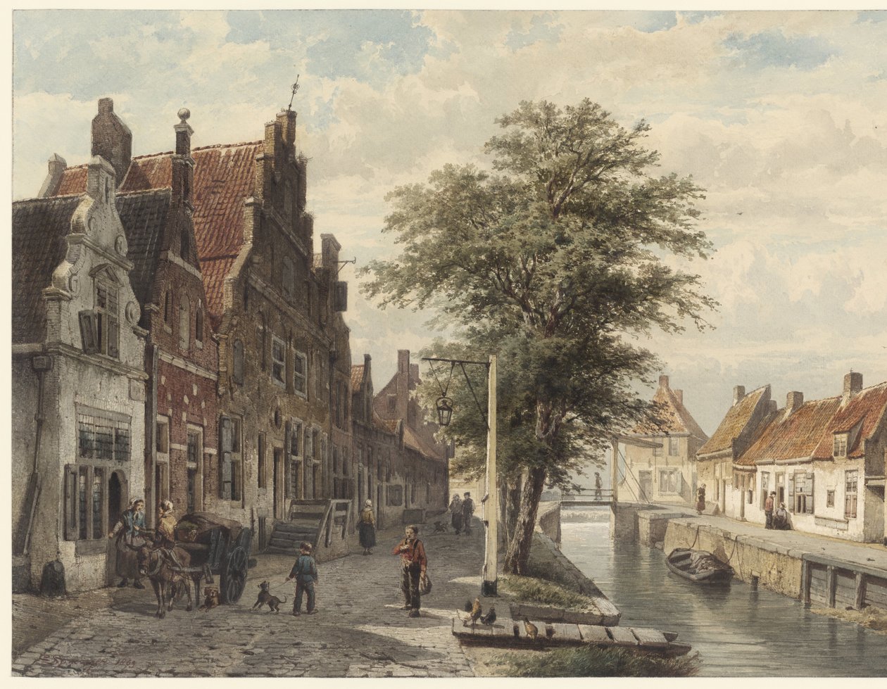 Vista do canal em Hasselt de Cornelis Springer