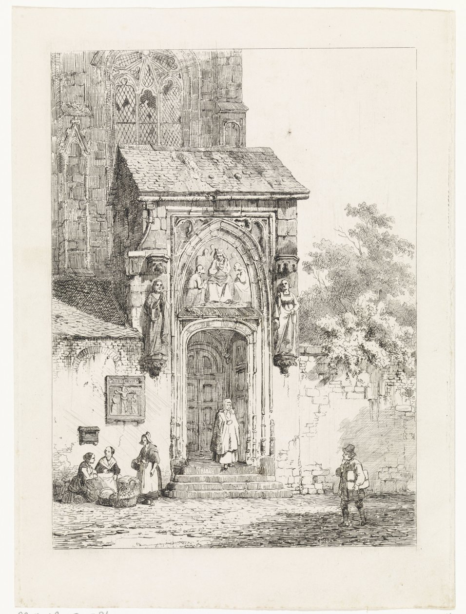 Vista do pórtico de uma igreja de Cornelis Springer