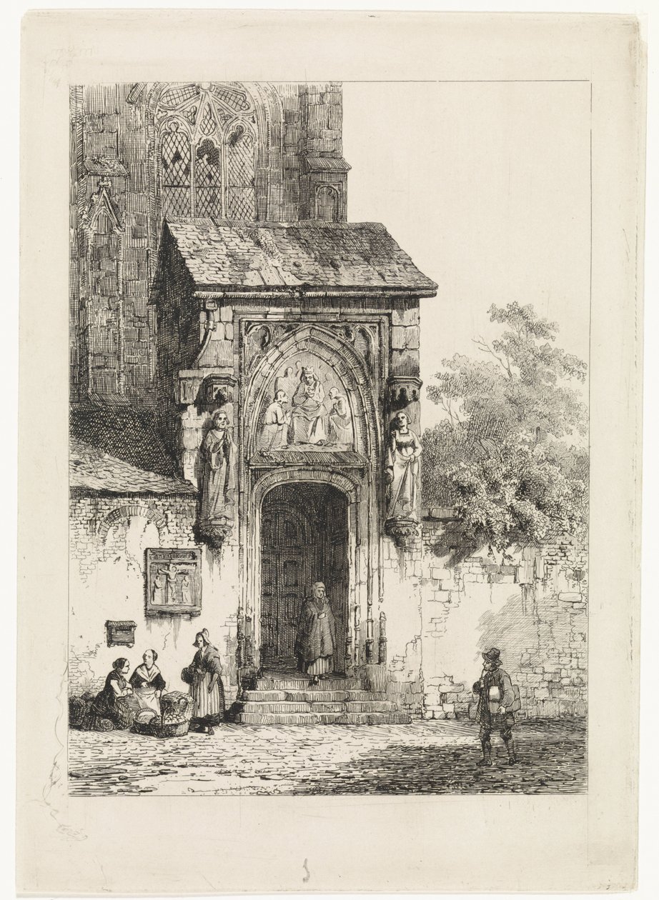 Vista de um portal de igreja de Cornelis Springer