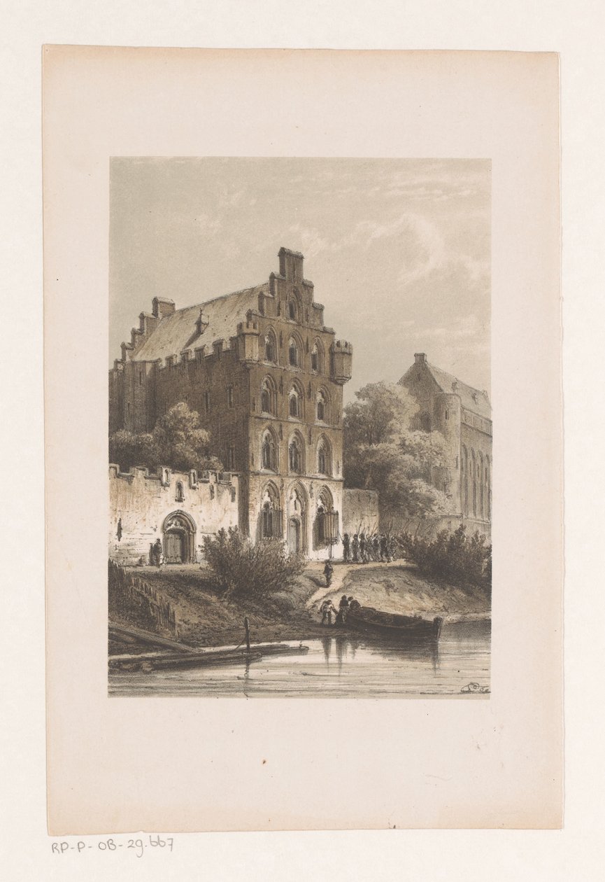 Casas ao longo da água Casas de nobres de Cornelis Springer