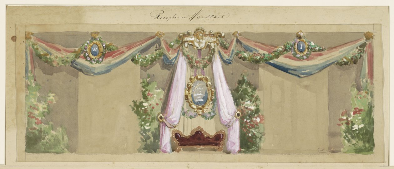 Projecto para a decoração festiva por ocasião das bodas de prata de J.C. van Pappelendam e esposa de Cornelis Springer