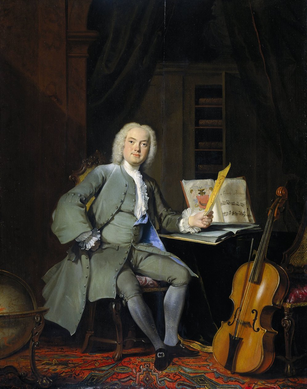 Retrato de um membro da família Van der Mersch Retrato de um membro da família Van der Mersch de Cornelis Troost (signed by artist)