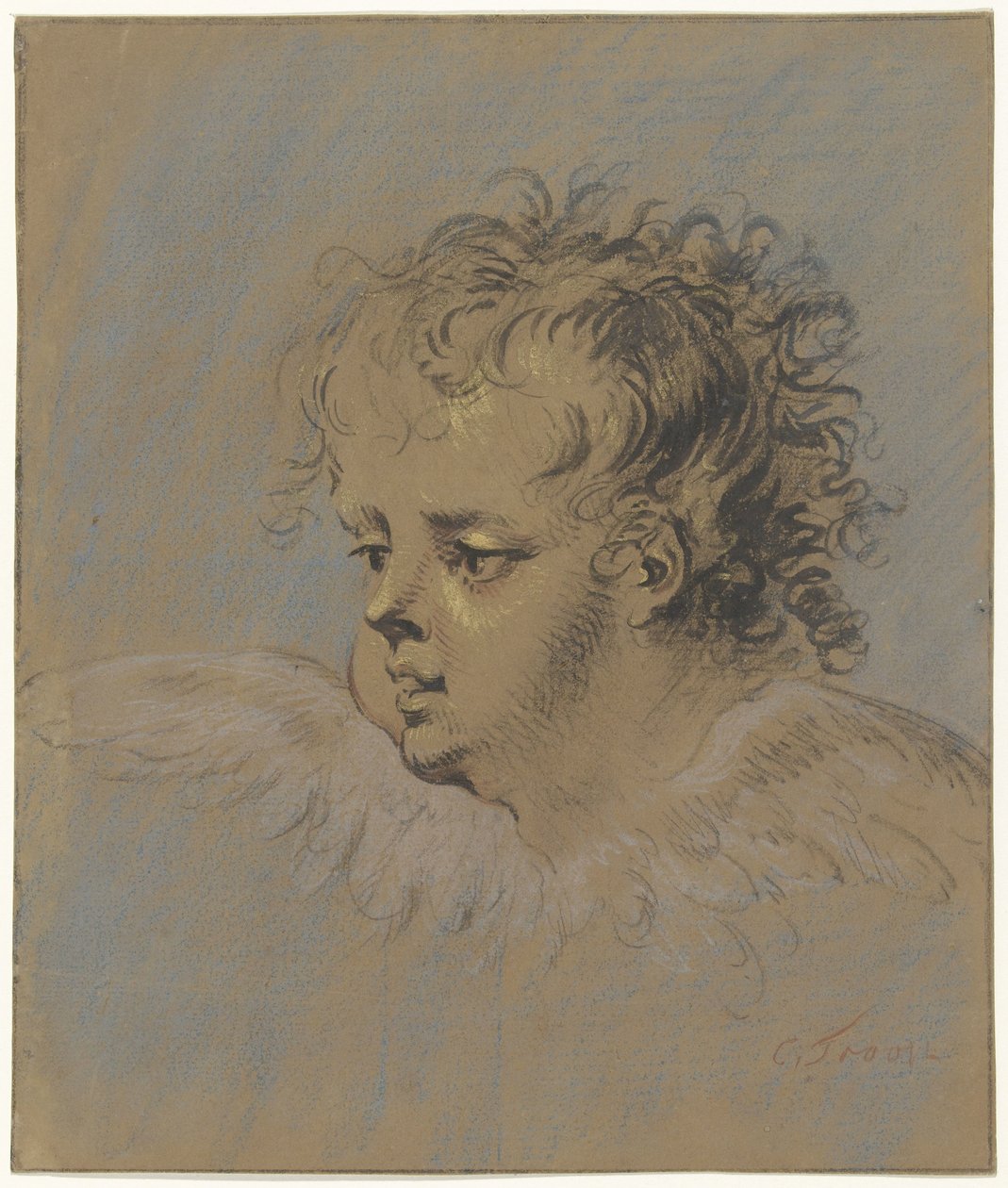 cabeça de anjo alado de Cornelis Troost