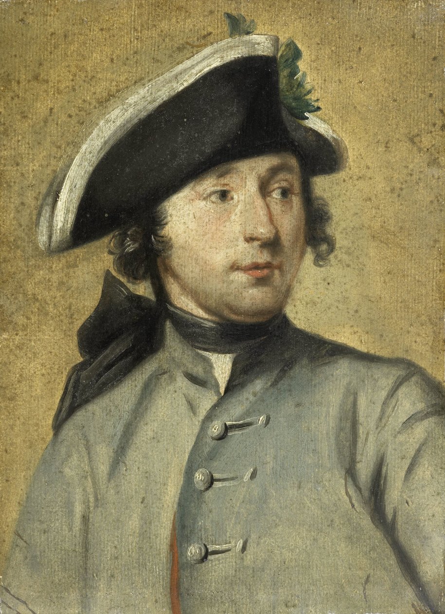 Retrato de Ludolf Backhuysen II, Pintor e Dragão, Neto do Pintor Marinho Ludolf Backhuysen I de Cornelis Troost