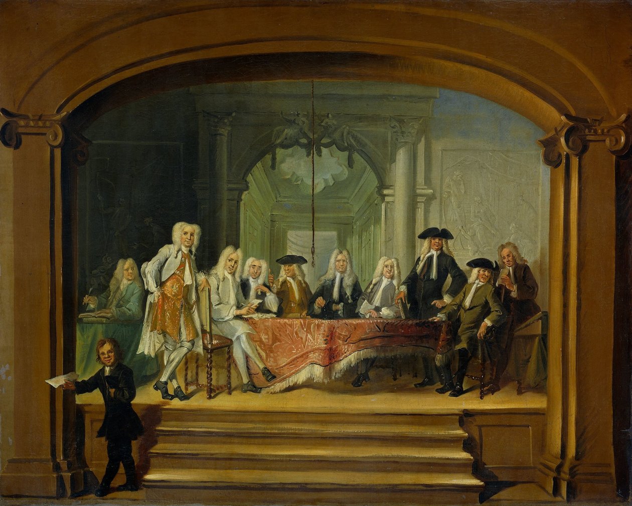 Regentes do Orfanato Aalmoezeniersweeshuis em Amesterdão, 1729 de Cornelis Troost