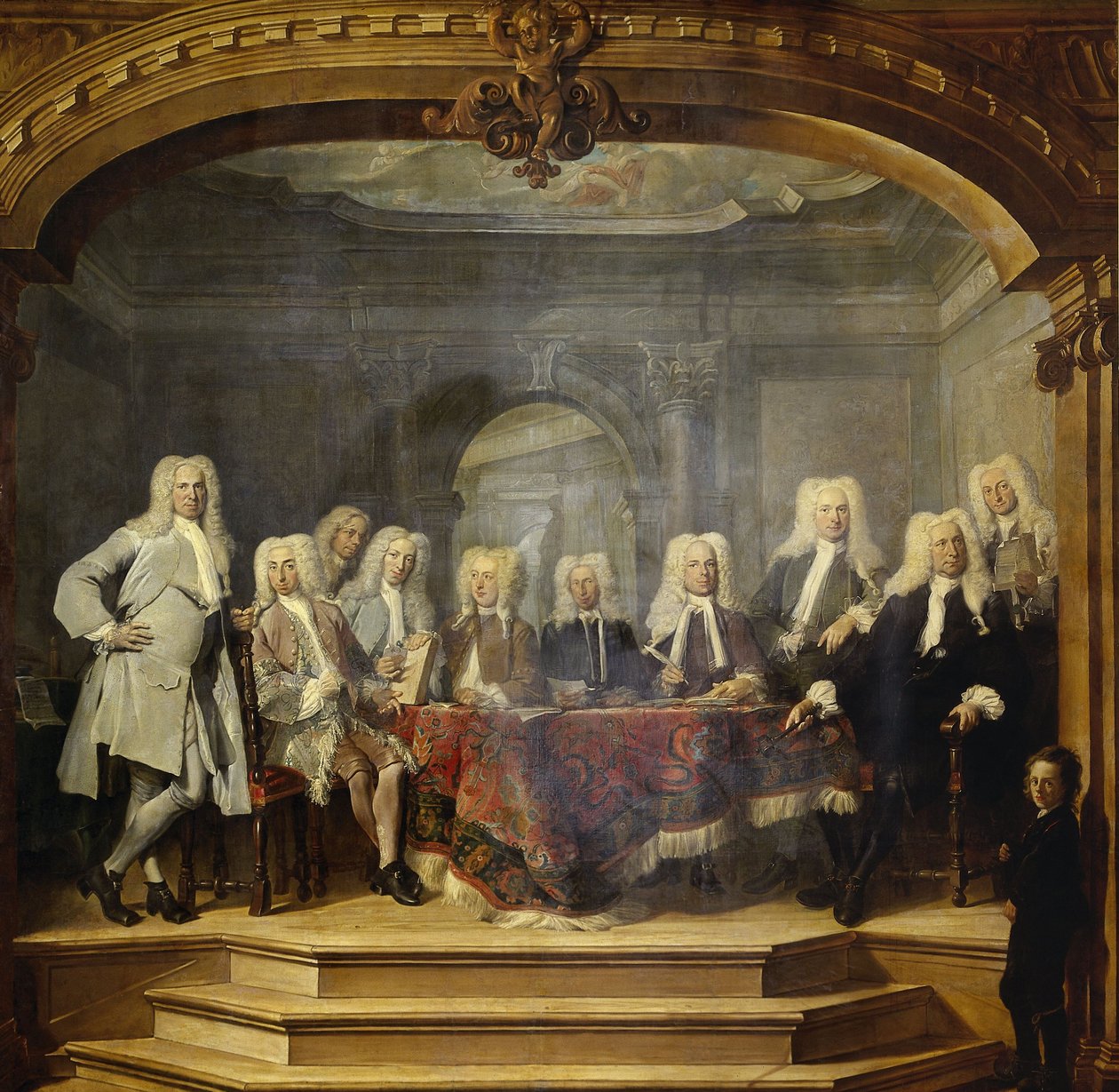 Regentes do orfanato da avó em Amsterdã, 1729 de Cornelis Troost