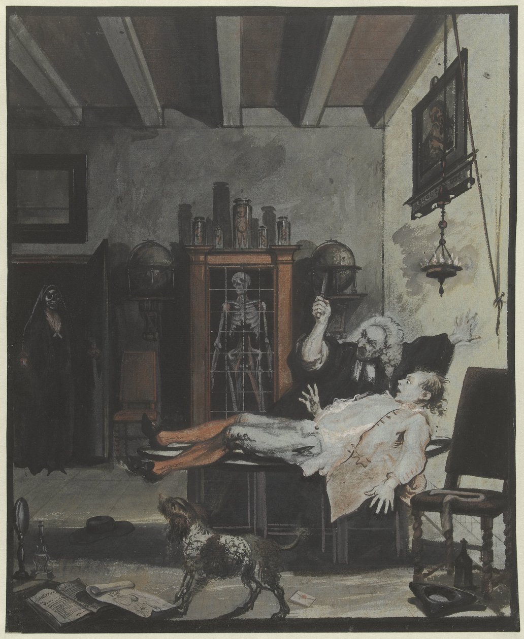 Cena da comédia Krispijn Medicine de Cornelis Troost