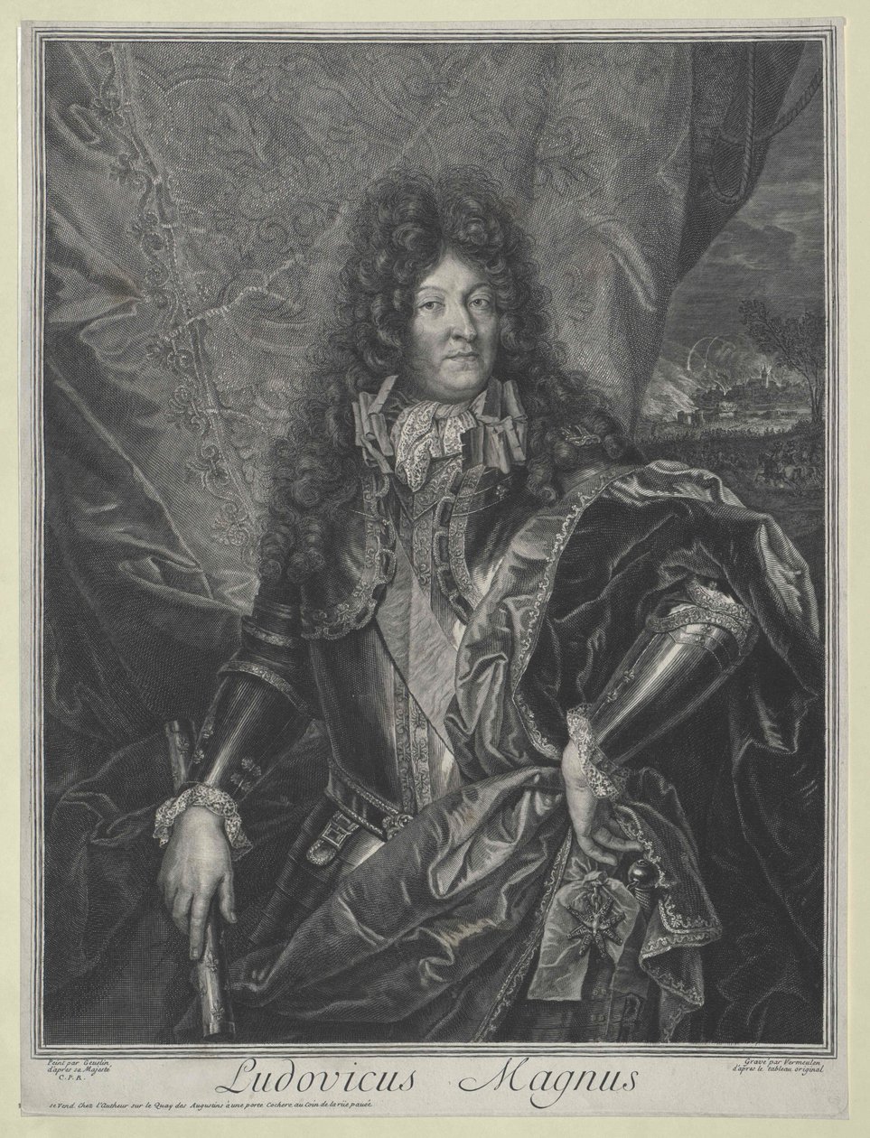 Rei Luís XIV de França (gravura) de Cornelis Vermeulen