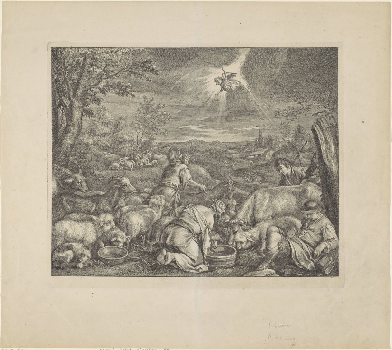 Abraão parte para Shechem / Proclamação aos pastores
Bíblia Real (título da série) de Cornelis Visscher (II)