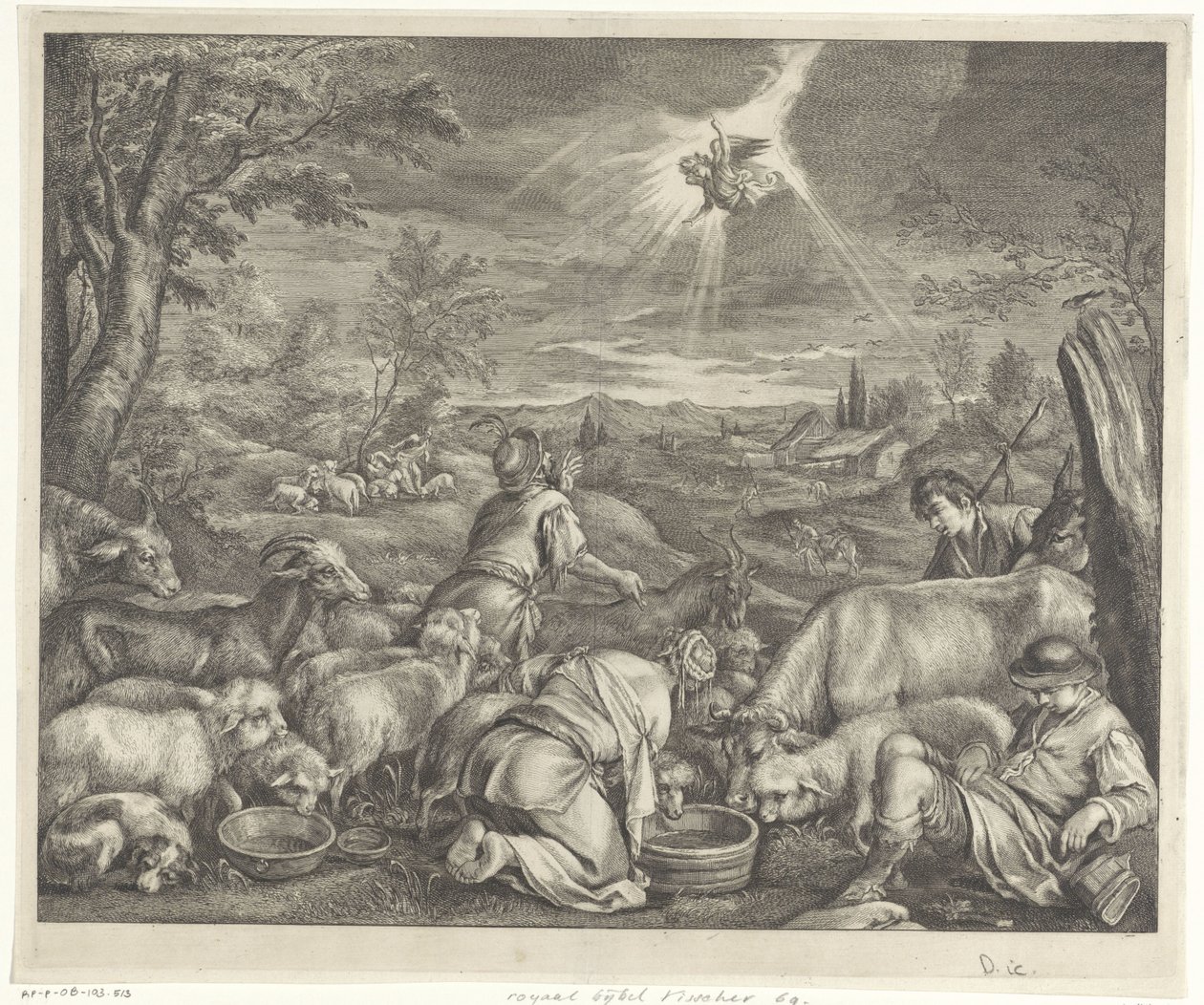 Abraão parte para Shechem / Proclamação aos pastores de Cornelis Visscher (II)