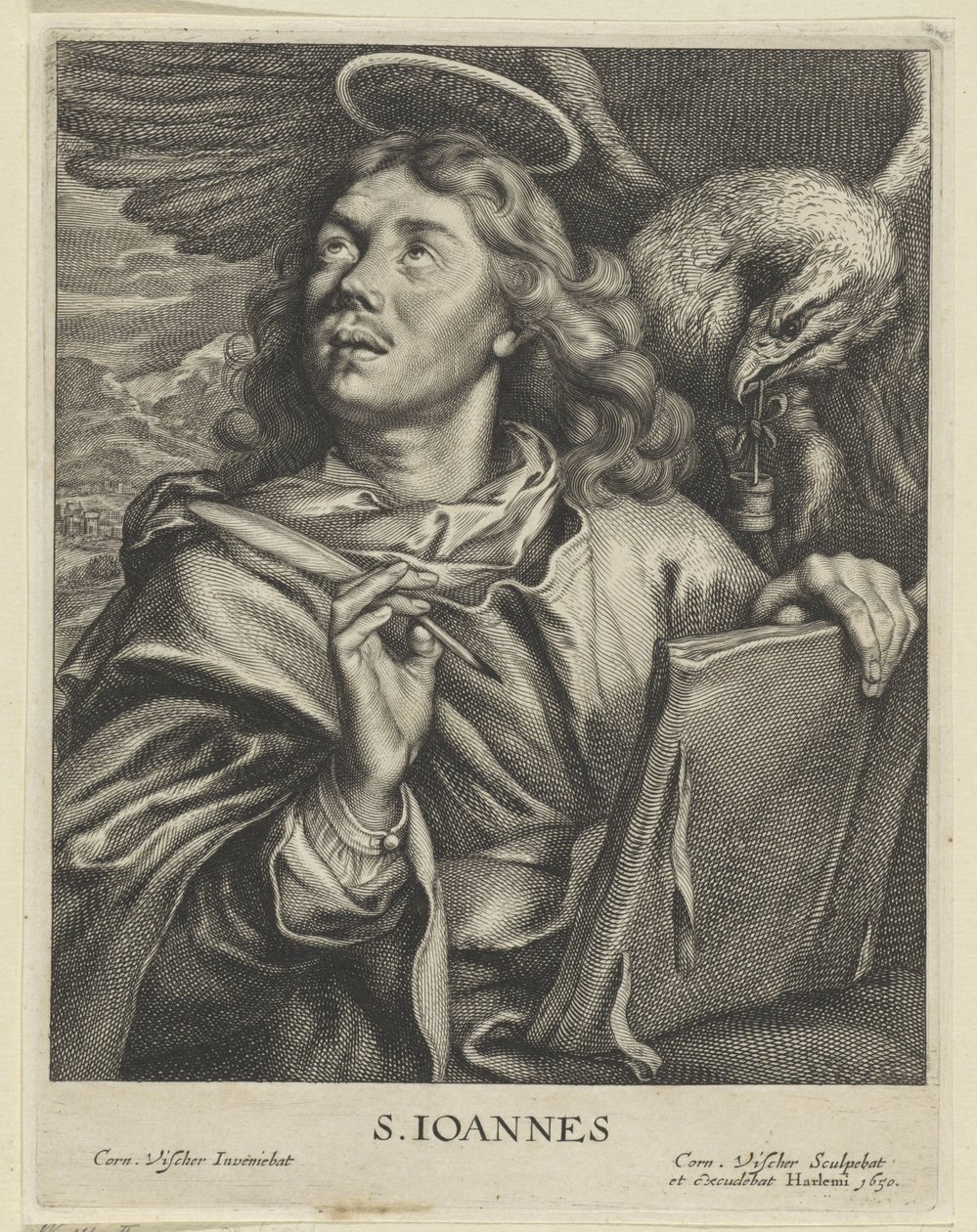 Evangelista Johannes
S. IOANNES (título sobre o objecto)
Vier evangelistaen (título da série) de Cornelis Visscher (II)