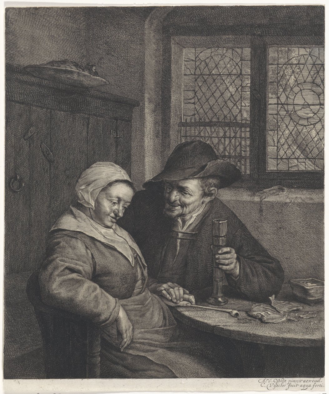 casal idoso O Salgado Scholletje de Cornelis Visscher (II)