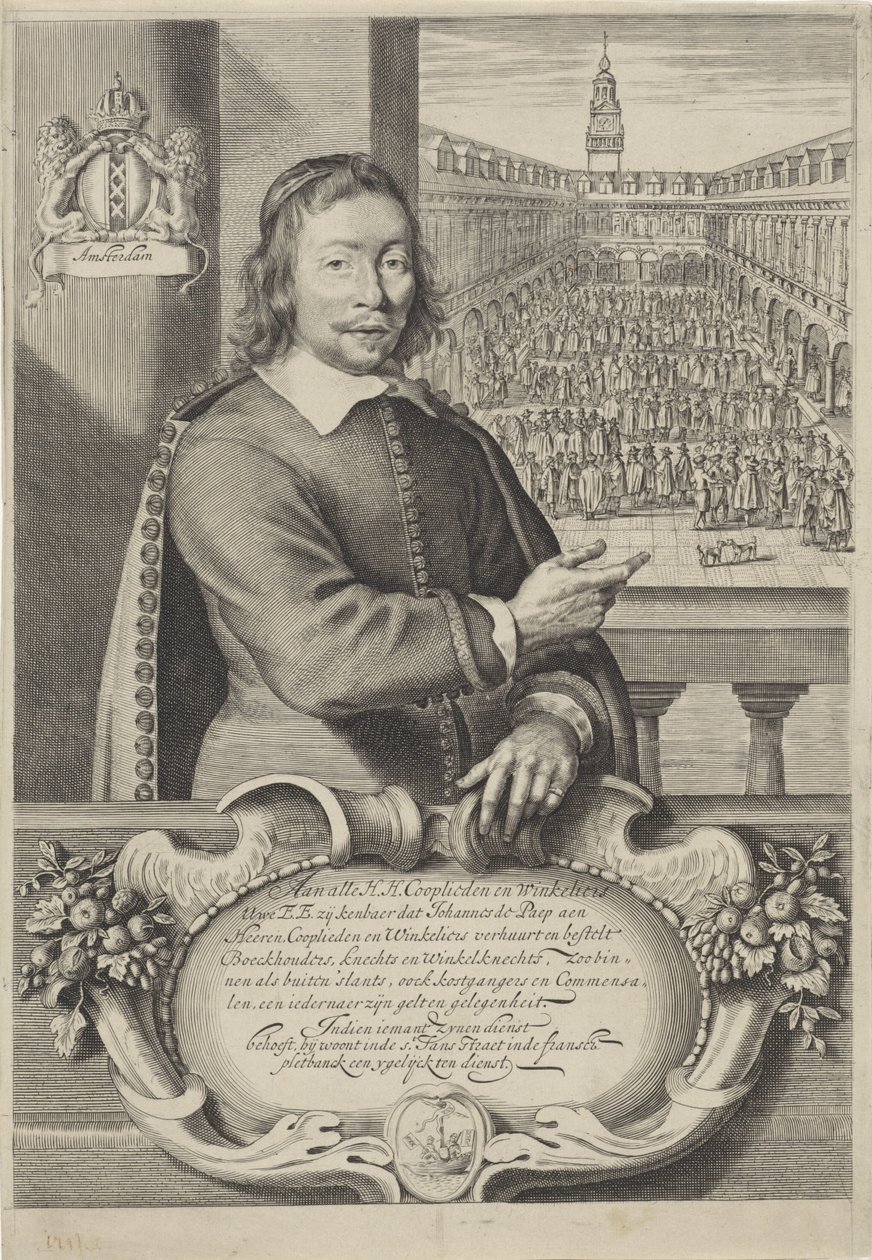 Cartão de visita de Johannes de Paep de Cornelis Visscher (II)