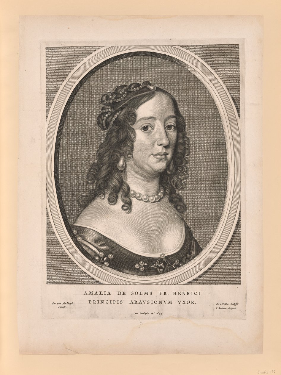 Amália van Solms, mulher de Frederico Henrique, de Nove Retratos de Cornelis Visscher