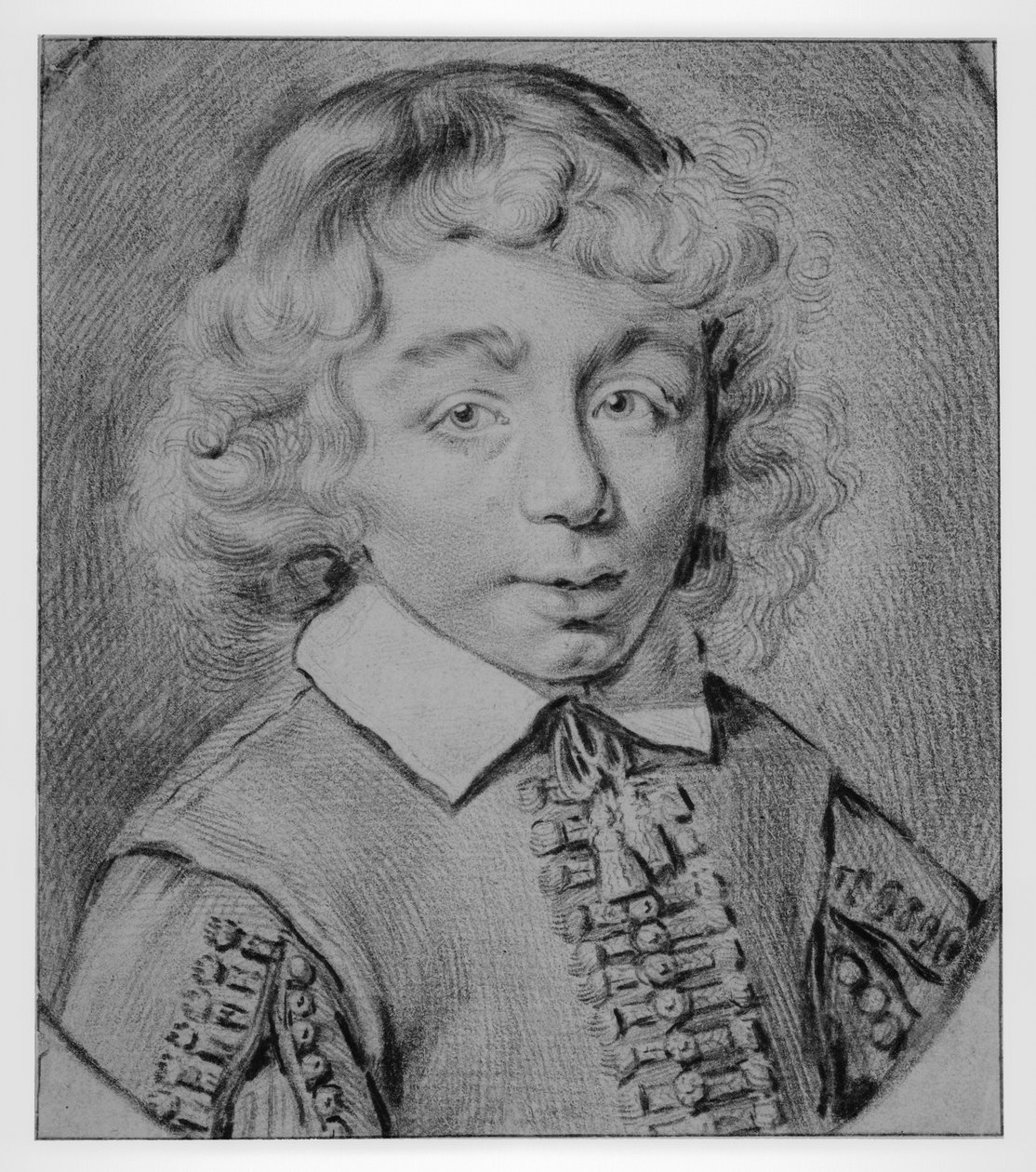 Retrato de busto de um rapaz de frente de Cornelis Visscher