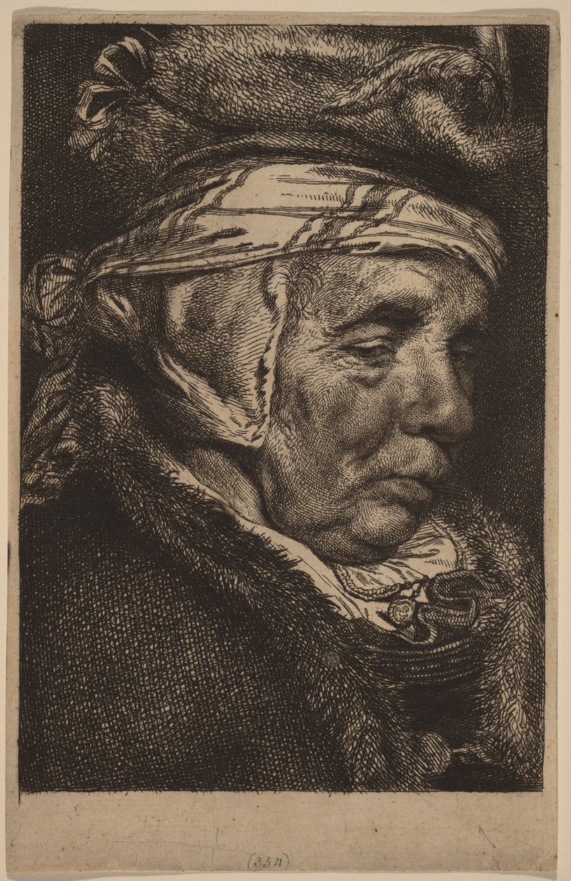 Cabeça de uma mulher idosa (a mãe de Visscher) de Cornelis Visscher