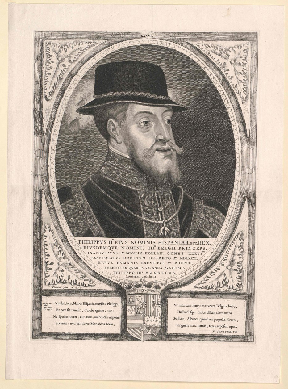 Rei de Espanha Filipe II (impressão) de Cornelis Visscher
