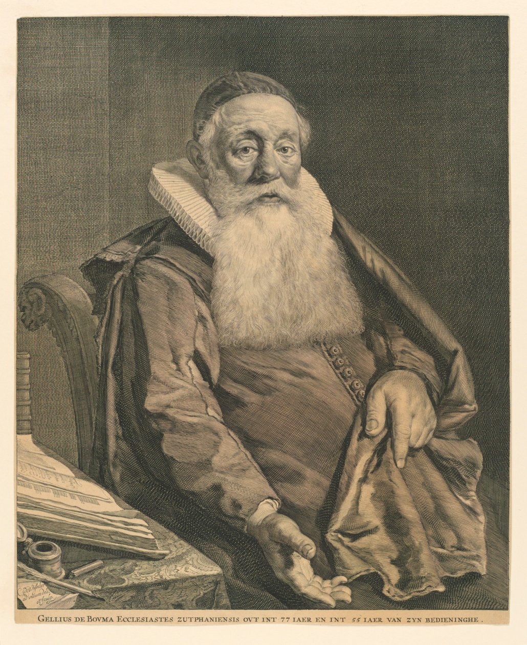 Retrato de Gélio de Bouma de Cornelis Visscher