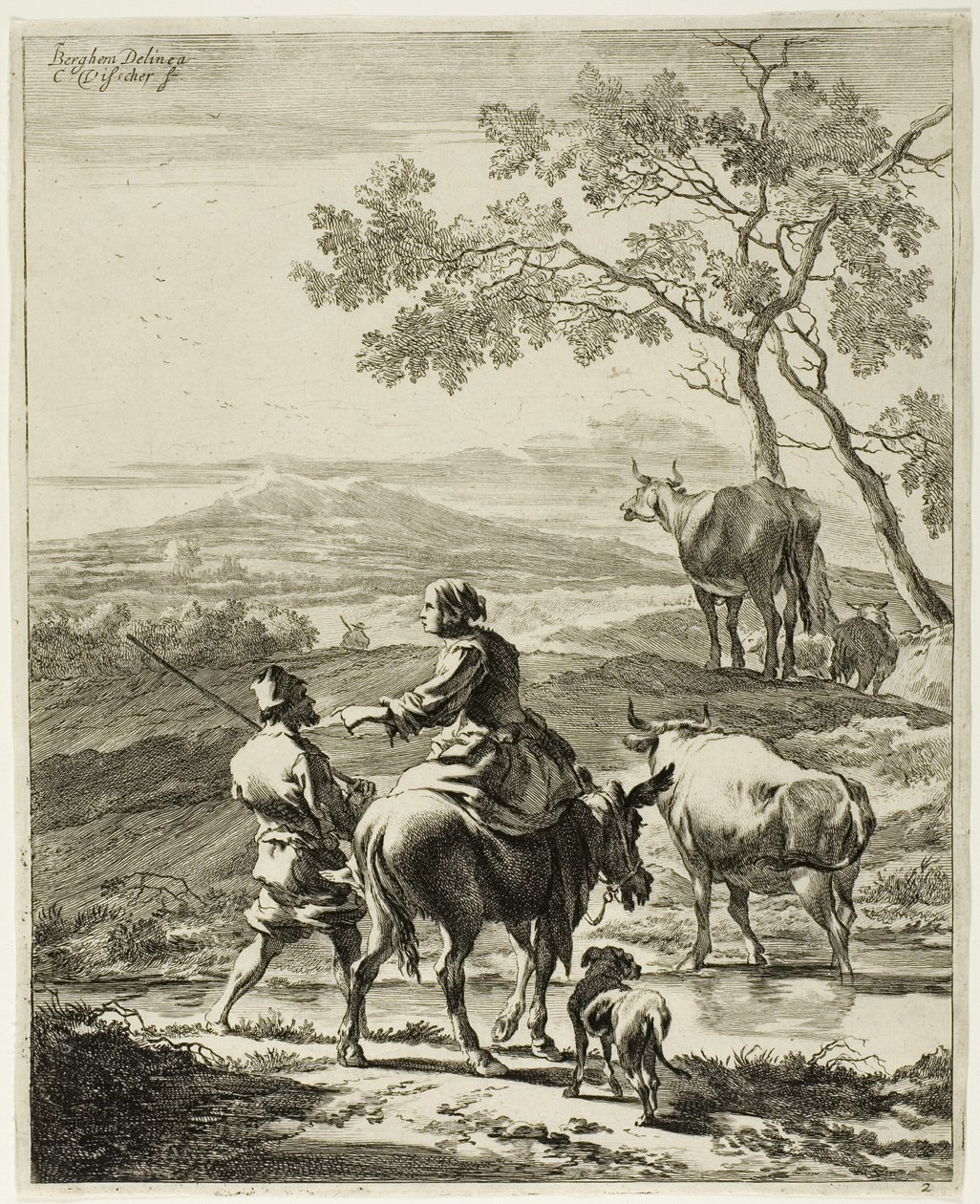 Mulher em um burro de Cornelis Visscher